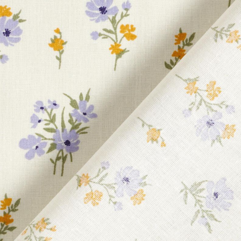 Cotton Cretonne mini flowers – cream/mauve,  image number 4