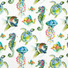 Half Panama Decor Fabric Sea Animals – green,  thumbnail number 1