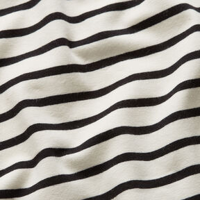Cotton Jersey Wide and Narrow Stripes – cream/black, 