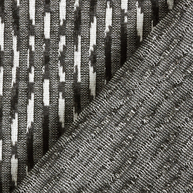 Lightweight knitted fabric, diamonds – black/white,  image number 4