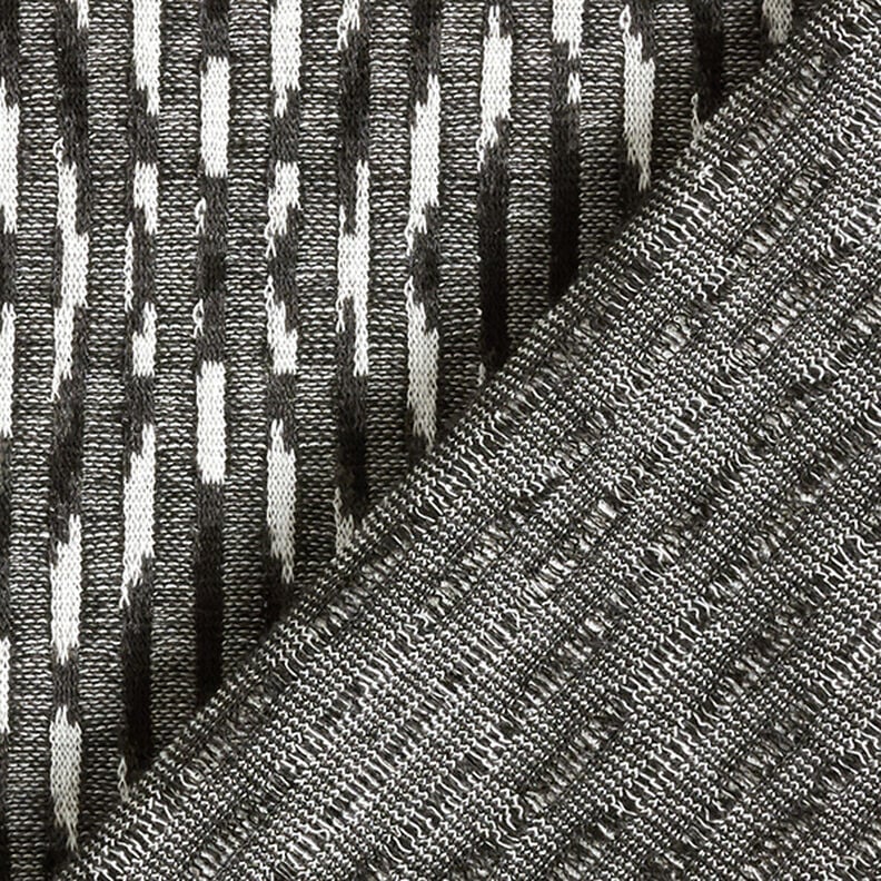 Lightweight knitted fabric, diamonds – black/white, image number 4