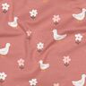Cotton Jersey Geese on the flower meadow | Poppy Fabrics – dark dusky pink/white,  thumbnail number 2