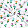 Cotton Jersey stylised tulips – white/red lilac,  thumbnail number 3