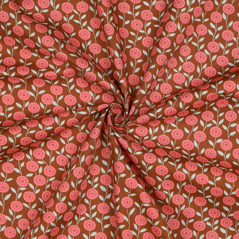 Cotton Poplin summer flowers| Poppy Fabrics – lobster/bronze,  image number 3