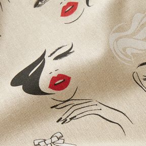 Decor Fabric Half Panama Models – natural/carmine, 