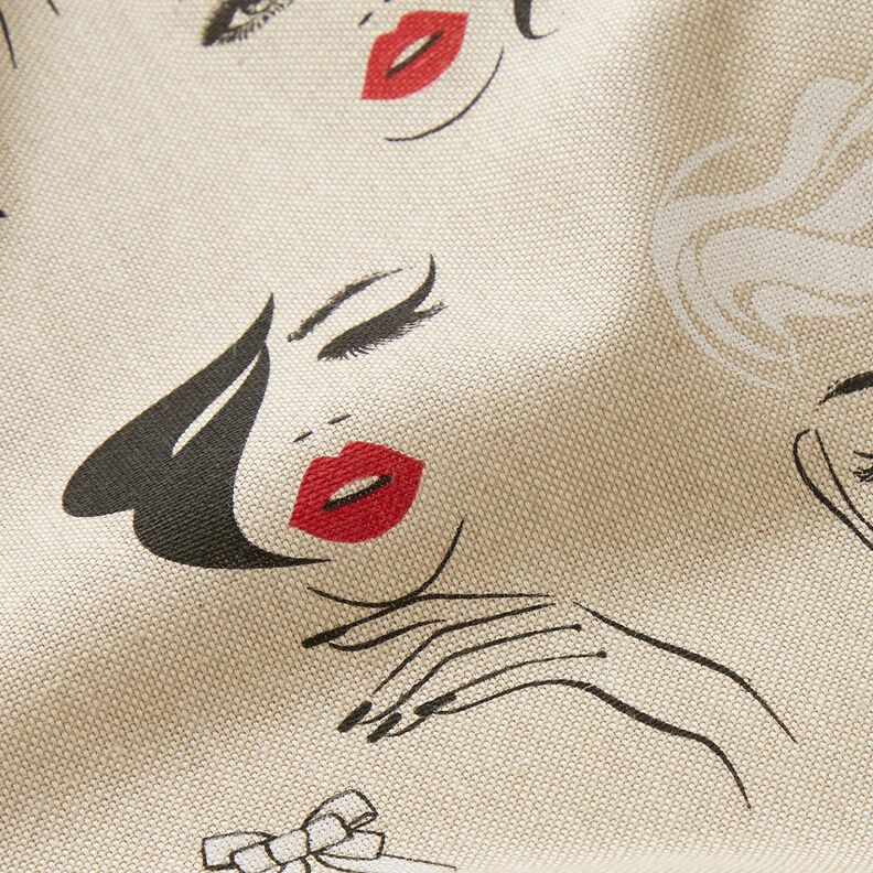 Decor Fabric Half Panama Models – natural/carmine,  image number 2