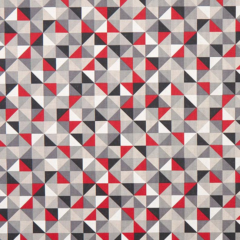 Decor Fabric Half Panama retro diamond pattern – red/grey,  image number 1