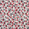 Decor Fabric Half Panama retro diamond pattern – red/grey,  thumbnail number 1