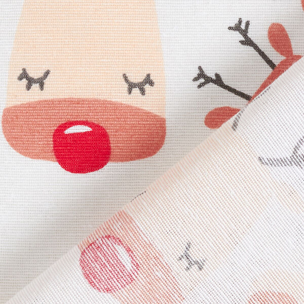 Decor Fabric Canvas Cute reindeer – white, image number 4