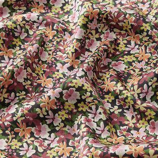 Sea of flowers lining fabric – black, 