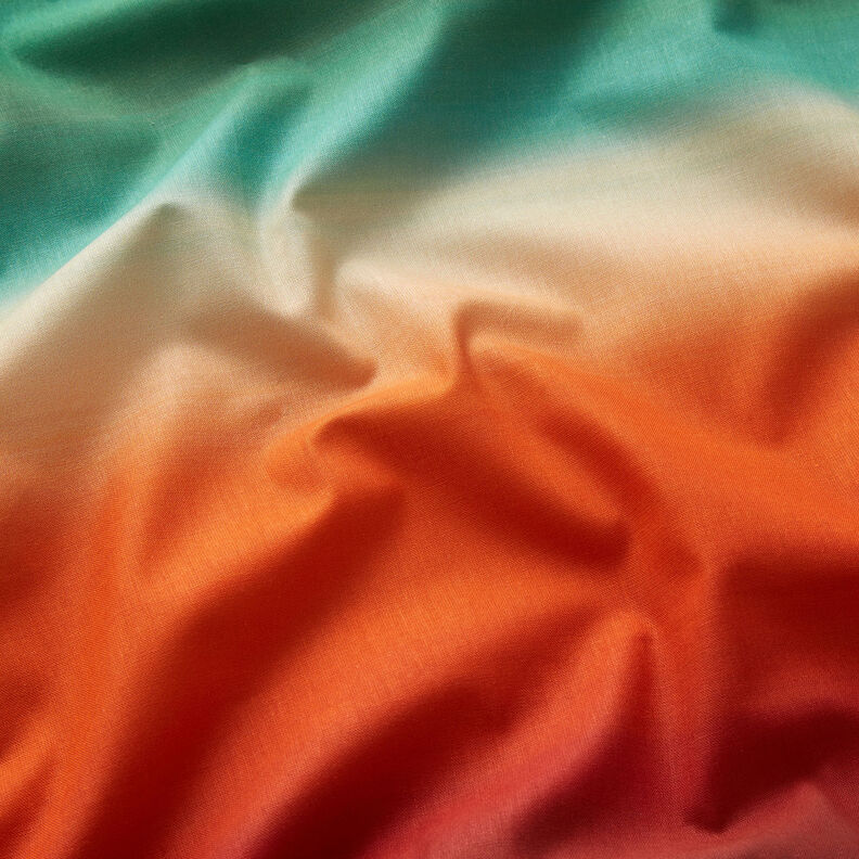 GOTS Cotton Batiste gradient sunset | TCC x LOOKS by Wolfgang Joop – orange/slate grey | Remnant 70cm,  image number 3