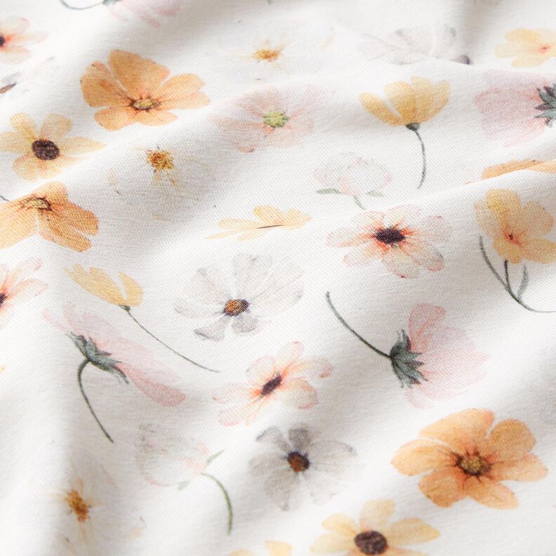 GOTS Cotton Jersey Flower Meadow Digital Print – beige, image number 2