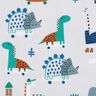 Decor Fabric Half Panama skating dinosaurs – silver grey/peppermint,  thumbnail number 5