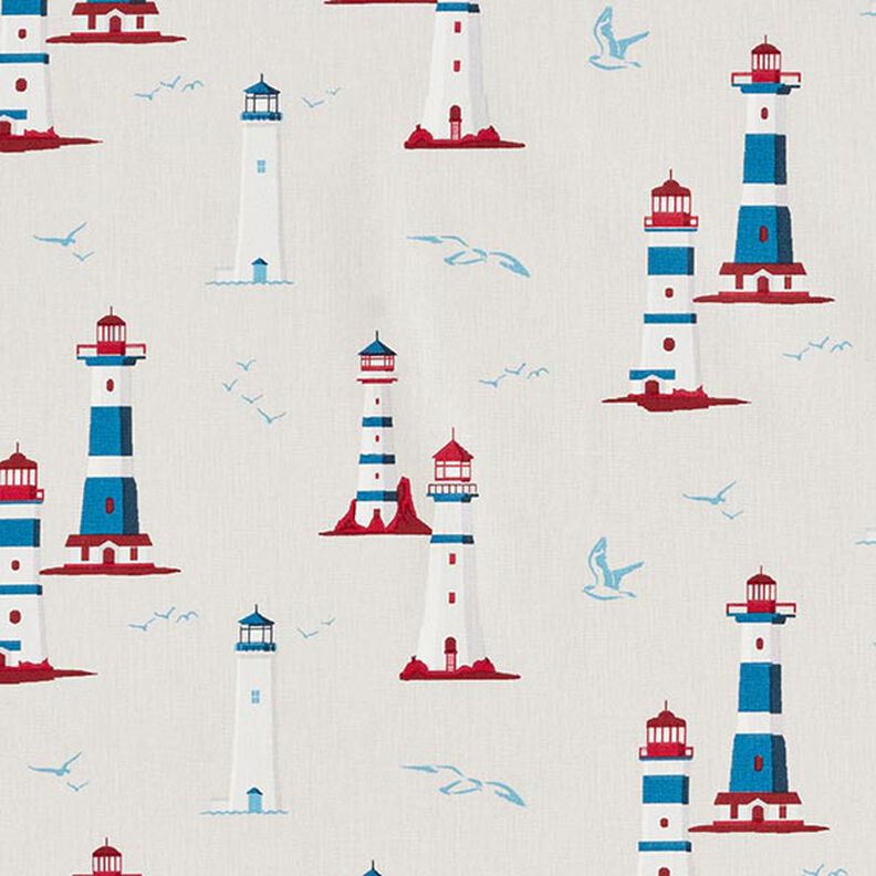 Cotton Cretonne lighthouses – natural,  image number 1