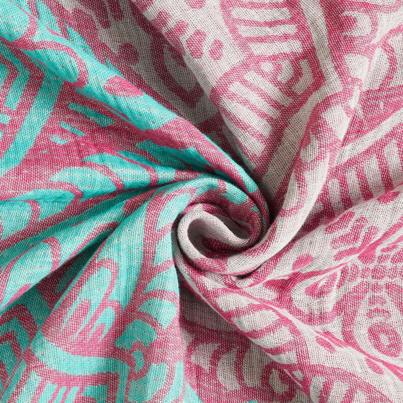Beachwear hammam towel jacquard ornaments – peppermint/purple, image number 3
