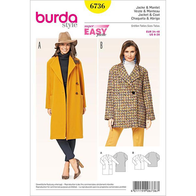 Jacket / Coat, Burda 6736,  image number 1