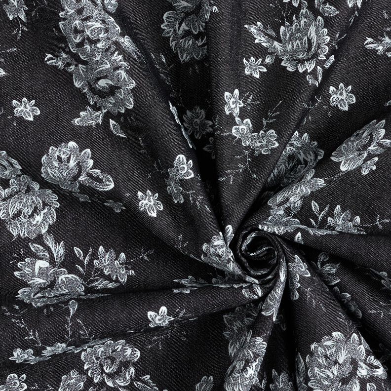 Chambray Small Roses – black/white,  image number 3