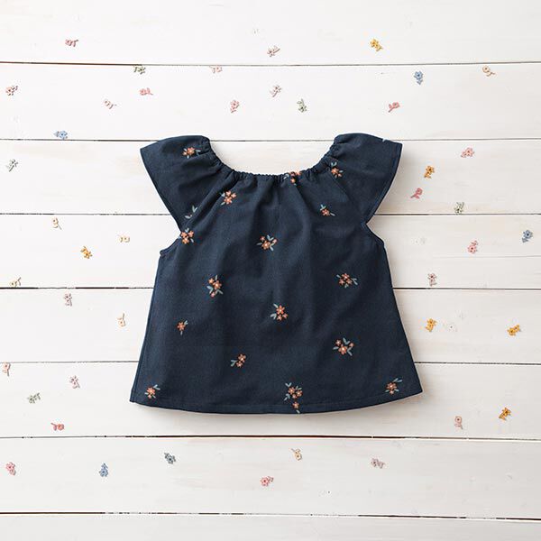 Baby Cord scattered flowers | by Poppy – navy blue,  image number 5