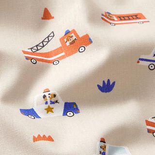 GOTS Cotton Poplin Fire Brigade and Police – sand, 