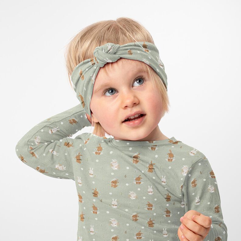 Cotton Jersey Cute Bunnies Digital Print – reed,  image number 5