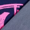 French Terry Jeans look neon hearts – midnight blue/neon pink,  thumbnail number 4