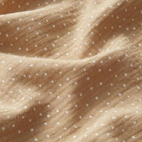 Double Gauze/Muslin Polka Dots – beige/white, 