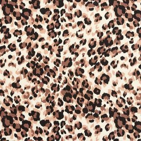 Cotton Cretonne Leopard polka dots &ndash; light beige/black, 