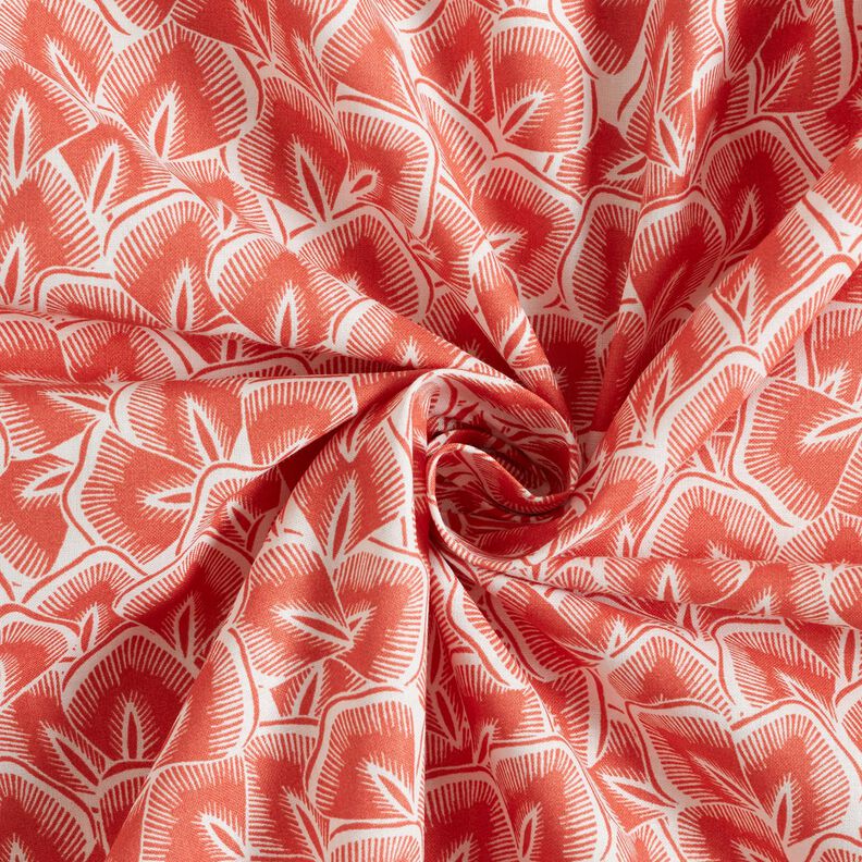 Cotton Cretonne Abstract leaves – terracotta/ivory,  image number 3