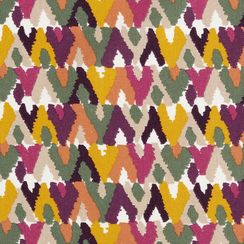 Cotton Cretonne Ethnic Print – berry/mustard, image number 1