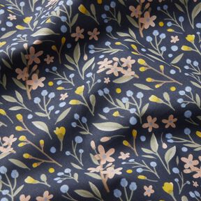 Cotton Cretonne Flowers – midnight blue, 