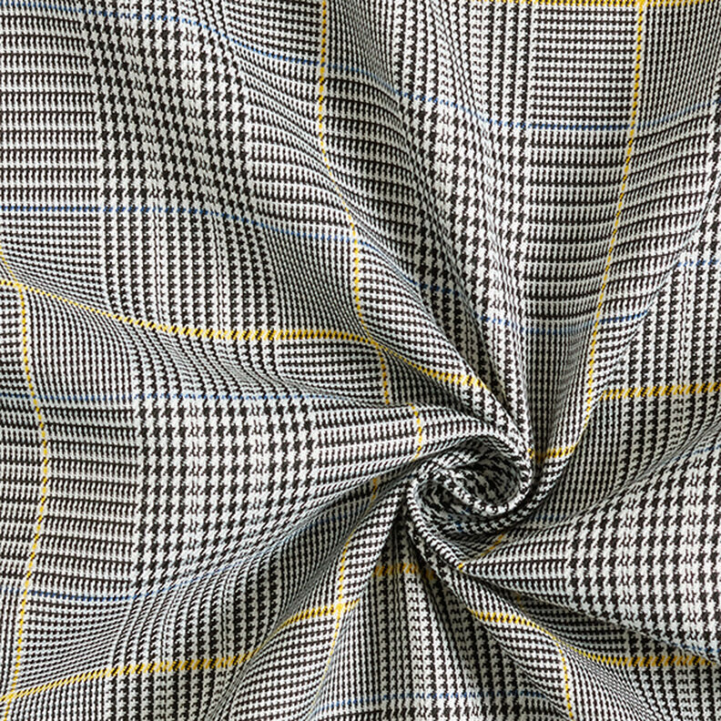 Prince of Wales check suit and costume fabric – black/white,  image number 3