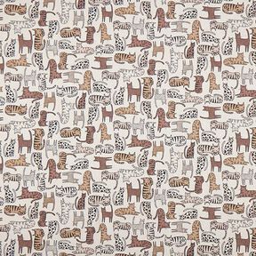 Decor Fabric Half Panama cats – natural, 