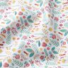 Cotton fabric PercaleSmall flowers and leaves – pink/yellow,  thumbnail number 2