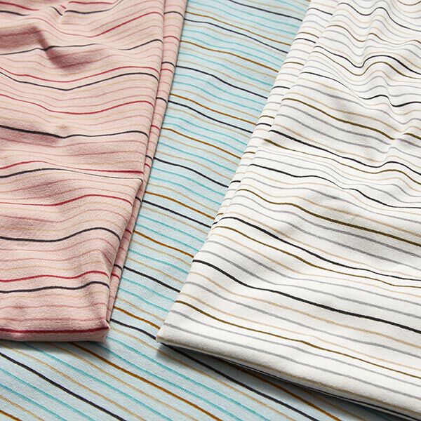 Cotton Jersey Irregular Stripes  – pink,  image number 5