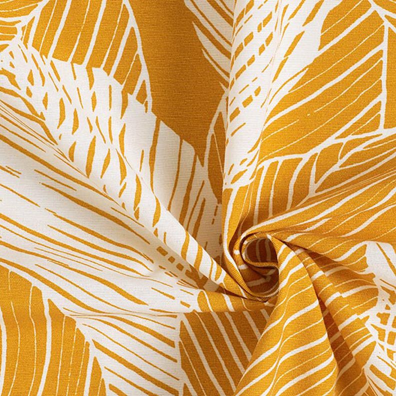 Decor Fabric Canvas large leaves – curry yellow,  image number 3