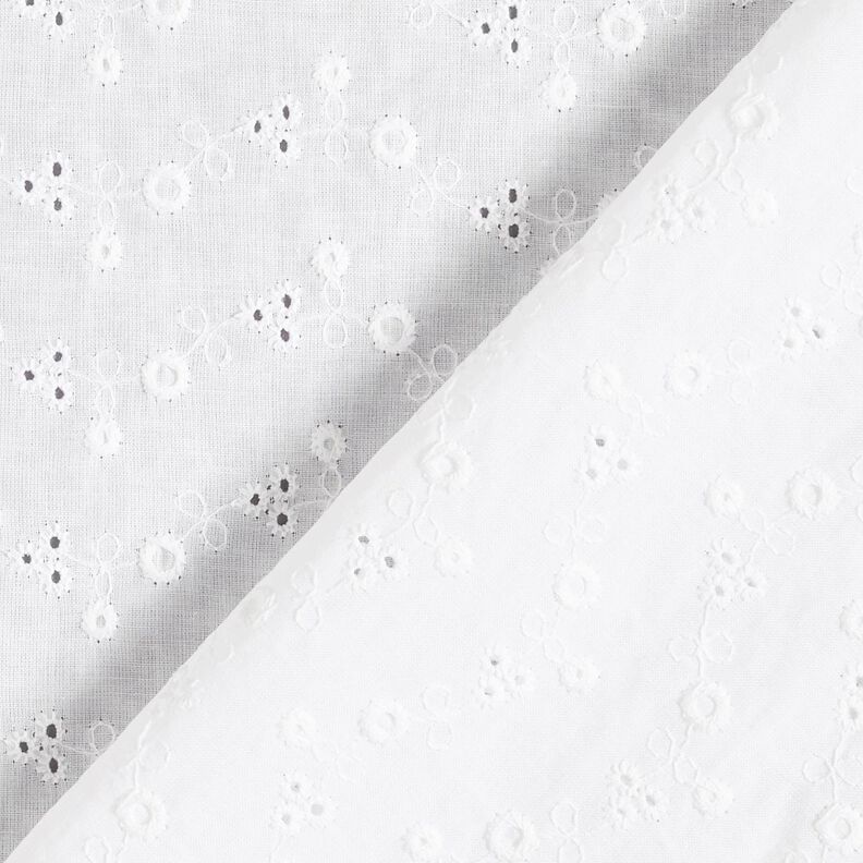 Cotton Batiste Broderie Anglaise Little flowers – white,  image number 4