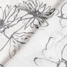 Floral drawing shiny metallic viscose blend – white/black,  thumbnail number 5