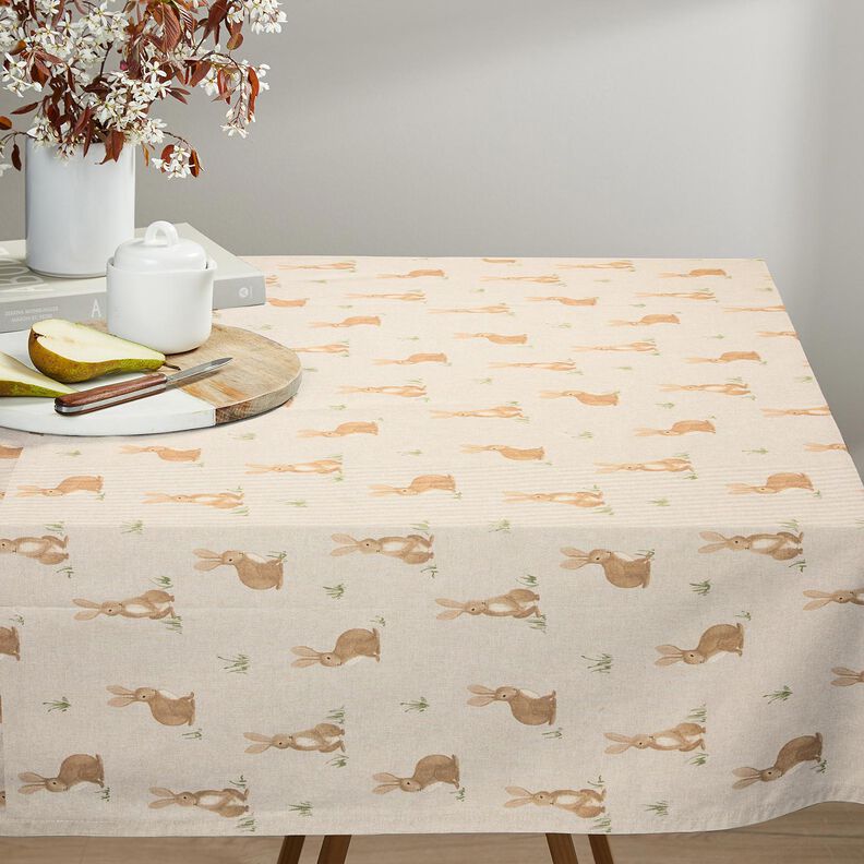 Decor Fabric Half Panama hares – natural/light brown,  image number 7