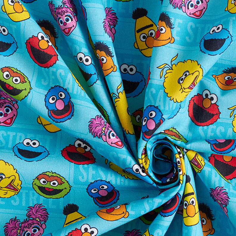 Cotton Poplin Licensed Fabric Sesame Street | Sesame Workshop – turquoise,  image number 3