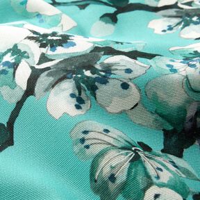 Outdoor Fabric Canvas cherry blossom – aqua blue, 