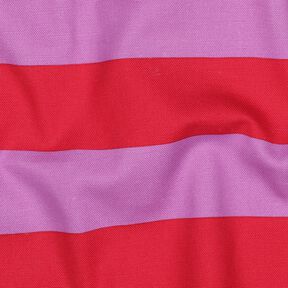 Decor Fabric Canvas cheerful stripes – pastel violet/chili, 