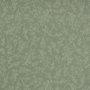 Decorative fabric half Panama delicate branches – light olive | Remnant 60cm, 