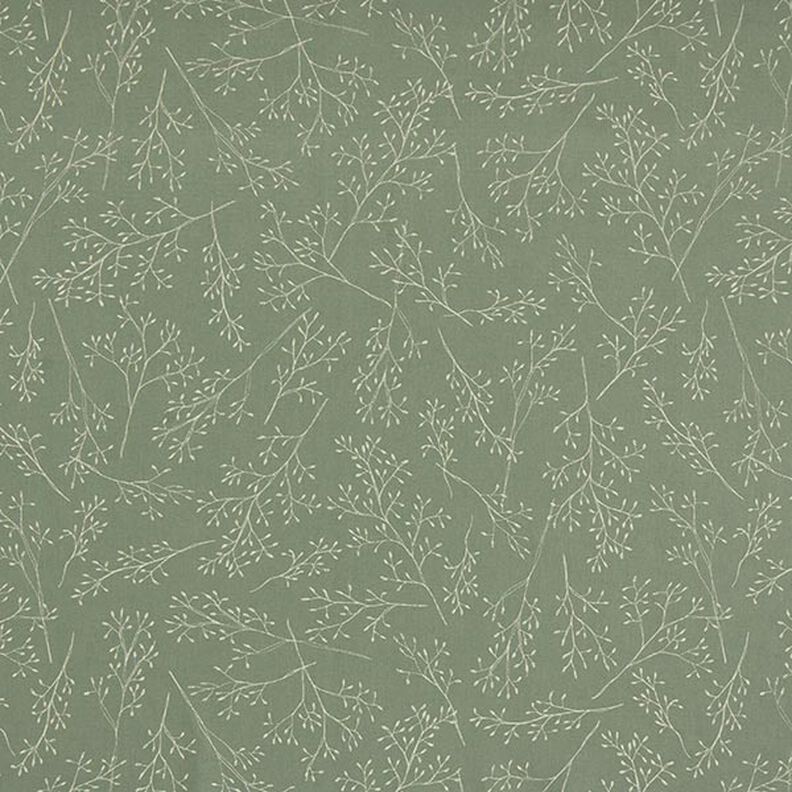 Decorative fabric half Panama delicate branches – light olive,  image number 1