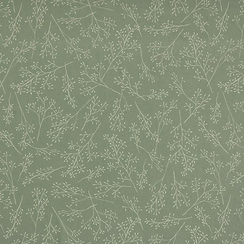 Decorative fabric half Panama delicate branches – light olive,  image number 1