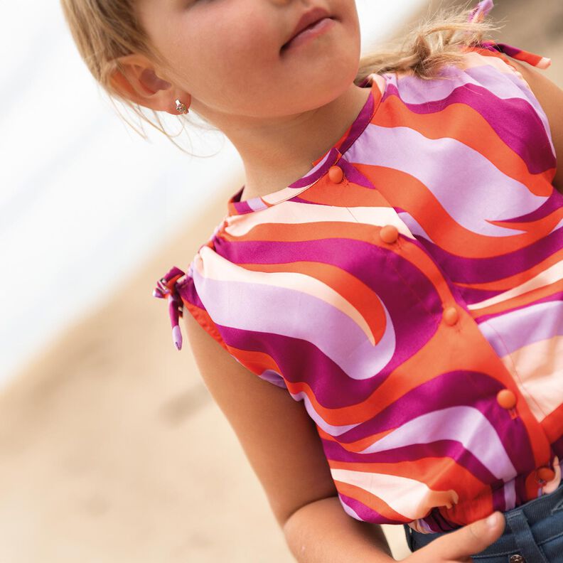 Sateen retro waves| Poppy Fabrics – purple/orange,  image number 5