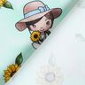 Cotton Jersey Sunflower Girl | Glitzerpüppi – ice blue/sunglow,  thumbnail number 4