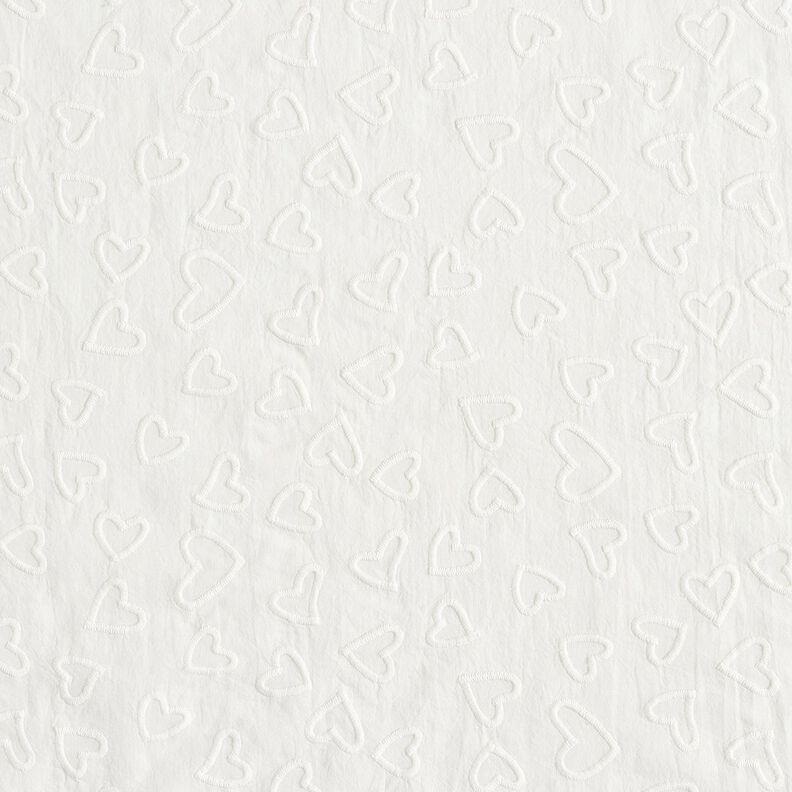 Batiste Embroidered Hearts | Poppy Fabrics – ivory,  image number 1