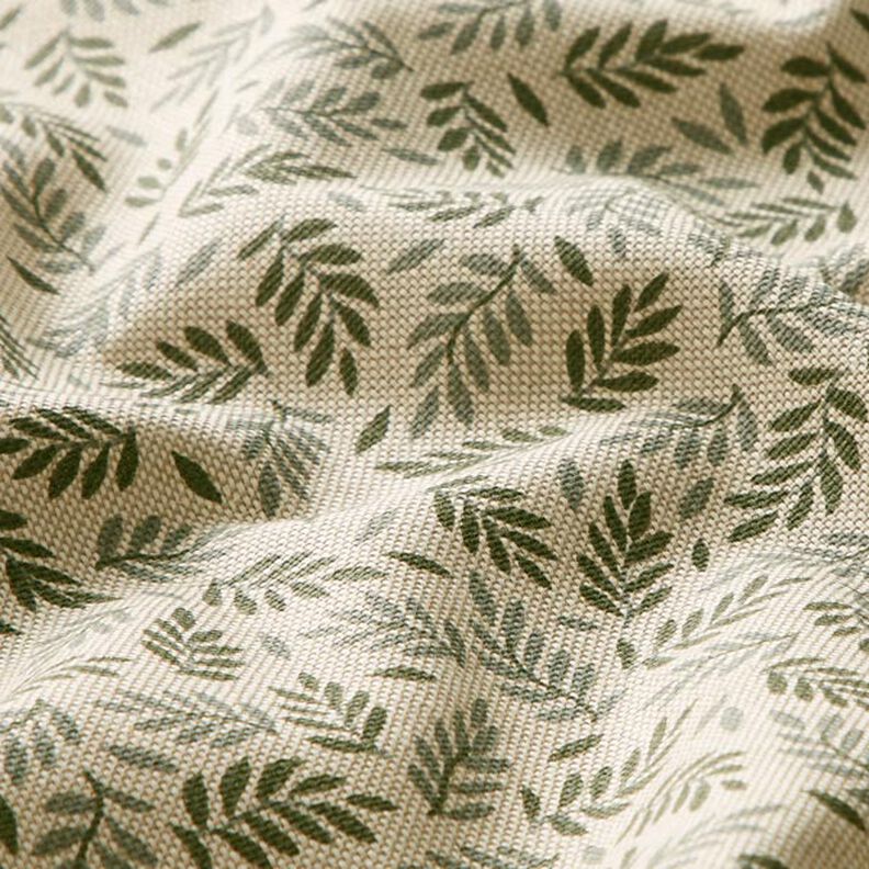 Decor Fabric Half Panama Delicate Leaves – natural,  image number 2