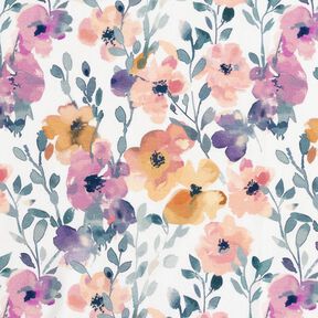 GOTS Cotton Jersey Watercolour Floral Meadow Digital Print – ivory, 