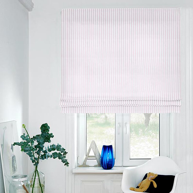 Decor Fabric Half Panama Vertical stripes – rosé/white,  image number 6